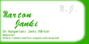 marton janki business card